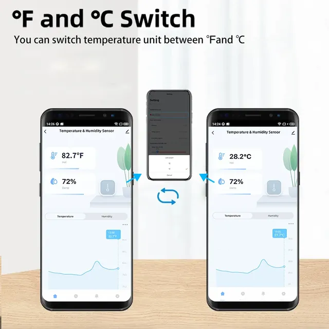 Tuya-Capteur de température et d'humidité WiFi intelligent – vue 2