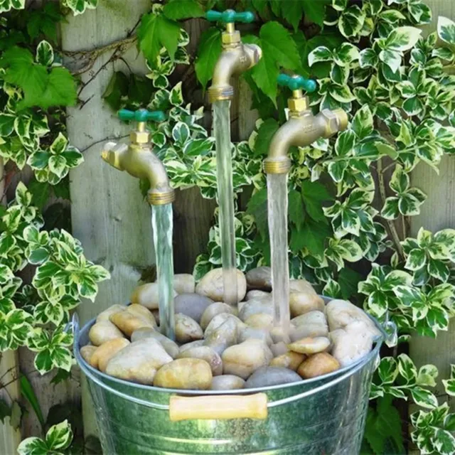 Fontaine robinet flottant illusion jet eau suspendu doré… – vue 4