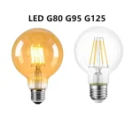 Ampoule LED à Filament Edison rétro marron doré G80 G95 G125 4W 6W 8W 10W 12W, variable E27 AC 220V, variateur pour chambre à coucher de Restaurant