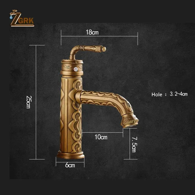 Robinets de lavabo en laiton massif – vue 3