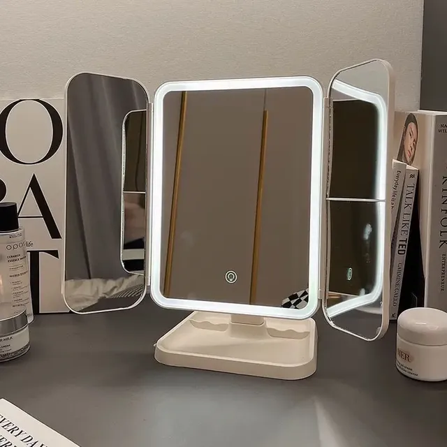 Miroir de maquillage LED de bureau avec lumière – vue 5