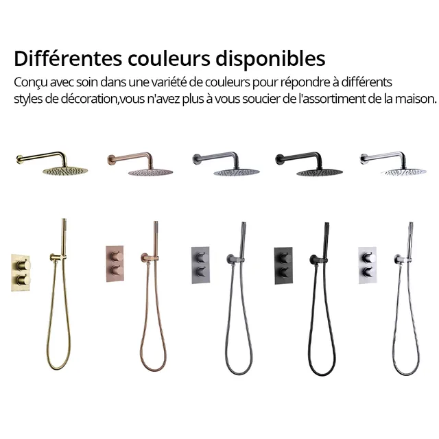 Robinet de salle de bains doré avec 2 cadrans – vue 6