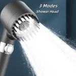 Pommeau de douche à filtre haute pression avec brosse de massage, jet réglable à 3 modes, ensemble de douche pluie, accessoire HOAccessory