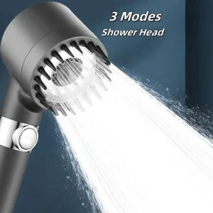 Pommeau de douche à filtre haute pression avec brosse de massage, jet réglable à 3 modes, ensemble de douche pluie, accessoire HOAccessory