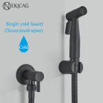 HOToilet-Robinet haute pression en acier inoxydable, bidet noir, douche hygiénique, montage mural, odorpulvérisateur, grue