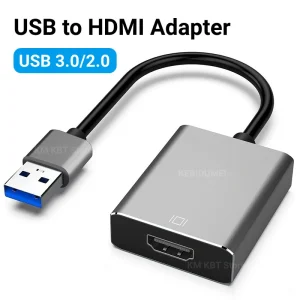 Adaptateur USB vers HDMI HD 1080P, convertisseur USB 3.0 vers HDMI, adaptateur USB externe, câble adaptateur vidéo pour ordinateur de bureau et portable Adaptateur USB vers HDMI HD 1080P, convertisseur USB 3.0 vers HDMI, adaptateur USB externe, câble adaptateur vidéo pour ordinateur de bureau et portable