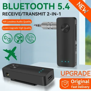 Récepteur audio Bluetooth 5.4 2 en 1, émetteur de musique stéréo, appel Hansfree, prise AUX 3,5 mm, dongle USB, adaptateur sans fil pour voiture, avion, TV, PC, casque, haut-parleur Récepteur audio Bluetooth 5.4 2 en 1, émetteur de musique stéréo, appel Hansfree, prise AUX 3,5 mm, dongle USB, adaptateur sans fil pour voiture, avion, TV, PC, casque, haut-parleur