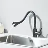 Robinet d'évier de cuisine noir mat – vue 3
