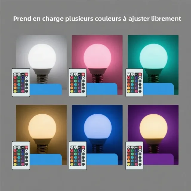 Ampoule LED RGBW sphérique opalin diffuseur E27 B22 15W… – vue 3