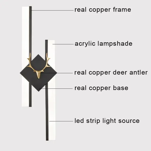 Plafonnier LED en cuivre véritable noir – vue 4