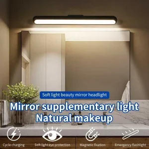 Lumière de miroir magnétique LED, Rechargeable, Protection des yeux, lampes tactiles suspendues à intensité variable pour la lecture, maquillage, Selfie, garde-robe, salle de bain Lumière de miroir magnétique LED, Rechargeable, Protection des yeux, lampes tactiles suspendues à intensité variable pour la lecture, maquillage, Selfie, garde-robe, salle de bain