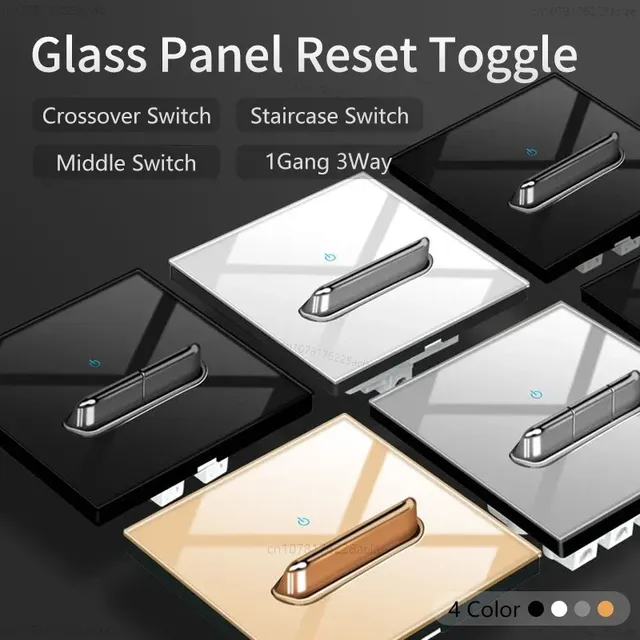 Panneau de verre mur interrupteur central LED rétro…
