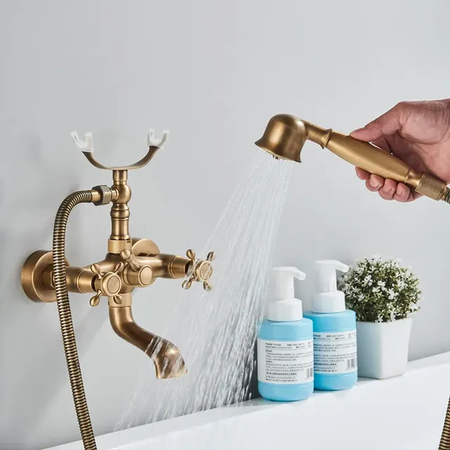 Robinet de baignoire-douche en laiton Antique – vue 4