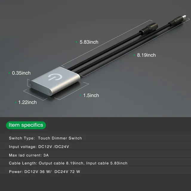Capteur tactile marche/arrêt 12V 24V DC – vue 3