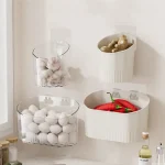 Panier de rangement pour oignon et gingembre, avec crochet, support organisateur de fruits et légumes, boîte suspendue pour articles divers de salle de bains