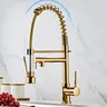Robinet de cuisine en acier inoxydable doré – vue 2