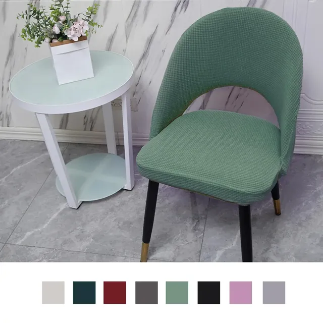 Housse chaise dossier creux incurvé jacquard polyester… – vue 2
