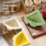 Capacité du conteneur de stockage, ventouse, panier de crépine d&rsquo;évier de cuisine avec Installation Simple, poubelle d&rsquo;évier d&rsquo;angle pour la cuisine