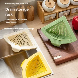 Capacité du conteneur de stockage, ventouse, panier de crépine d&rsquo;évier de cuisine avec Installation Simple, poubelle d&rsquo;évier d&rsquo;angle pour la cuisine