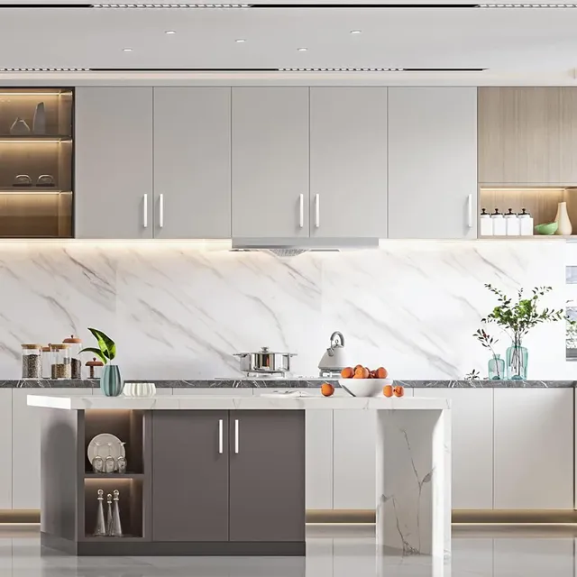 Poignées d'armoire de cuisine en Nickel satiné brossé – vue 3
