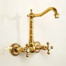 Robinets de lavabo muraux antiques salle de bains noir… – vue 4