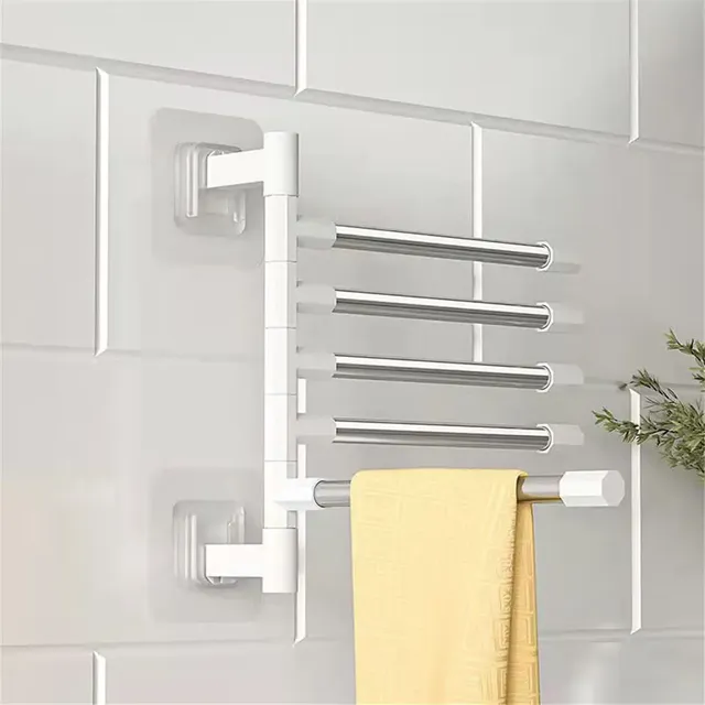 Porte serviettes mural aluminium argent mat bras…