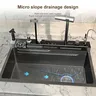 Évier inox double cuves anthracite brossé motifabeille… – vue 3
