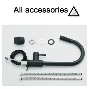 A69epull Out robinet de cuisine monté sur le pont Flexible eau chaude et froide évier de cuisine mitigeur avec buse de Modes de douche à jet