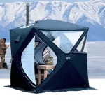 Tente de Sauna de Camping en plein air pour 3 à 4 personnes, 4 saisons, épaisse, automatique, pour l&rsquo;hiver, pêche sur glace, fenêtre/trou de cheminée, voiture Portable