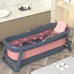 Baignoire pliante en plastique moderne pour adulte, demi-corps, bassin de bain domestique, bain de glace et de chaud, baignoires portables, artefact de bain Spa d&rsquo;hiver