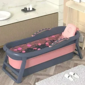 Baignoire pliante en plastique moderne pour adulte, demi-corps, bassin de bain domestique, bain de glace et de chaud, baignoires portables, artefact de bain Spa d&rsquo;hiver