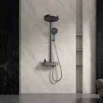 Ensemble de douche HOshower en laiton moderne de luxe, Planset, eau chaude et froide, pluie, cascade, 3 modes, montage mural