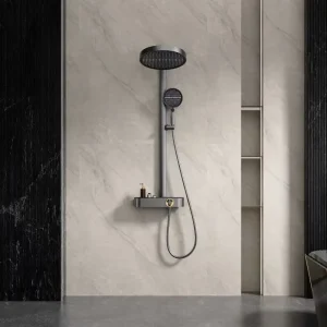 Ensemble de douche HOshower en laiton moderne de luxe, Planset, eau chaude et froide, pluie, cascade, 3 modes, montage mural Ensemble de douche HOshower en laiton moderne de luxe, Planset, eau chaude et froide, pluie, cascade, 3 modes, montage mural