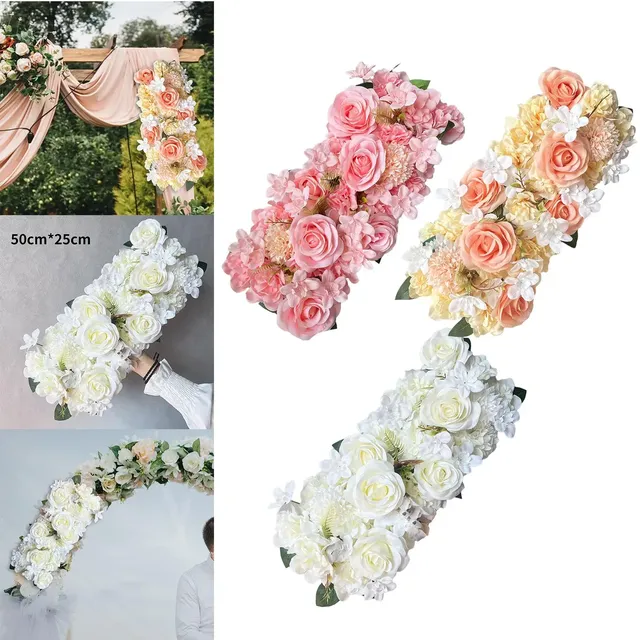 Panneau floral romantique soie artificiel fait main… – vue 4