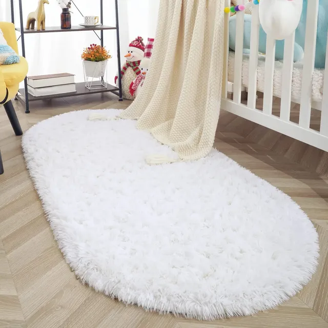 Tapis ovale pour salon tapis de canapé en fourrure tapis… – vue 5
