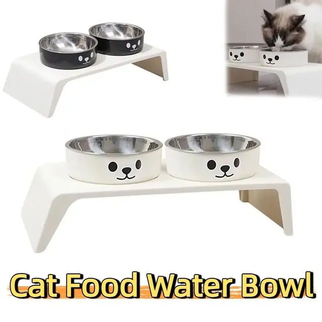 Bols doubles bol d'eau de nourriture pour chat… – vue 4