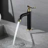 Mitigeur lavabo vasque monotrou poignée levier dorée… – vue 3
