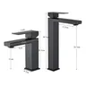 Robinet de lavabo de salle de bains noir mat – vue 7