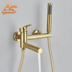 Baignoire à bec rotatif avec douchette à main, système de douche HOShower, montage mural, eau froide et chaude, 2 fonctions