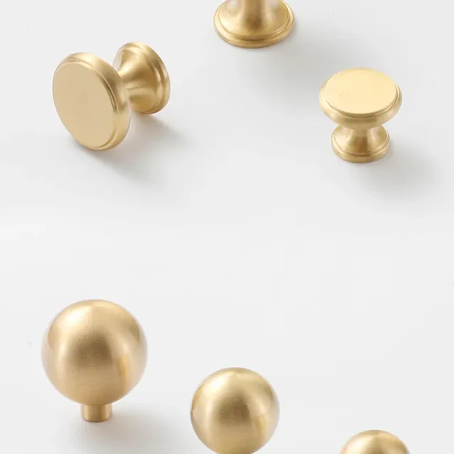 Bouton de porte d'armoire en laiton brossé