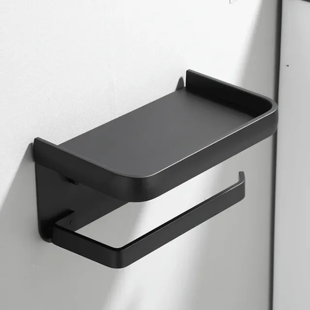 Support porte papier toilettes tablette intégrée noir… – vue 4