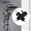 Ensemble de colonnes de douche noires, accessoires de salle de bains, vanne de dérivation d’eau à 3 voies, mitigeur de baignoire, douche, robinet de douche à pressurisation Colonne de douche pluie argent Garantie 5 ans Ensemble de colonnes de douche noires, accessoires de salle de bains, vanne de dérivation d’eau à 3 voies, mitigeur de baignoire, douche, robinet de douche à pressurisation Colonne de douche pluie argent Garantie 5 ans