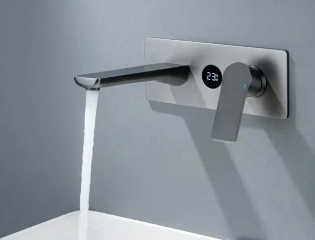 Robinet de salle de bains gris bronze à affichage… – vue 3