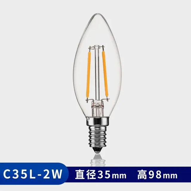 Ampoule LED filament bougie flamme verre transparent… – vue 3