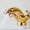 POIQIHY robinet de Bidet doré double poignées eau salle… – vue 5