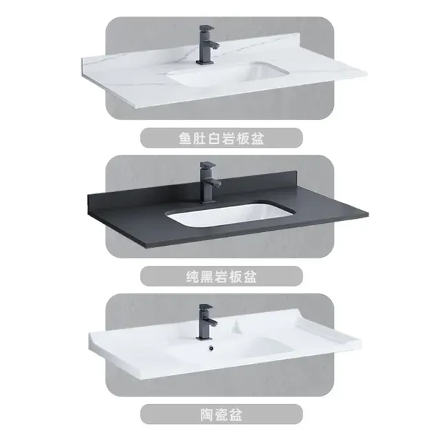 Meuble vasque mural contemporain anthracite mat… – vue 4
