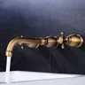 Robinet mural laiton antique brossé victorien lavabo… – vue 2