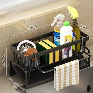 Étagère épices compacte montée robinet organisateur évier égouttoir…