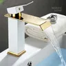 Robinet de lavabo Robinet cascade doré et noir Robinet… – vue 5