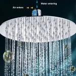 Pommeaux de douche cascade Ultra-fin en acier inoxydable de 8 pouces, haute qualité, pomme de douche à effet de pluie, carré et rond, accessoire de salle de bains